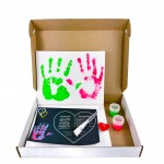 Яркий, зелено - розовый (Флуоресцентный) – набор для создания отпечатков "Руки Влюбленных" / Подарок любимому / Подарочный набор/ Подарок фото товара
