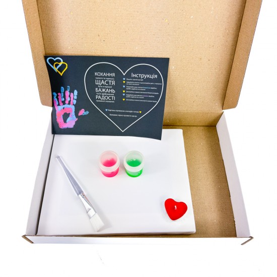 Яркий, зелено - розовый (Флуоресцентный) – набор для создания отпечатков "Руки Влюбленных" / Подарок любимому / Подарочный набор/ Подарок фото товара