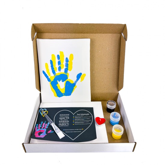 Желто-Голубой – набор для создания отпечатков "Руки Влюбленных" / Подарок любимому / Подарочный набор/ Подарок фото товара