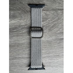 Ремешок Apple Watch нейлоновый плетеный эластичный светло-серый (42/44mm) 2004-02-2