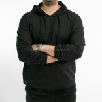 Рубашка мужская черная с капюшоном мужская рубашка пляжная летняя - 411-03 фото товара