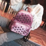 Рюкзак розовый с заклёпками. Хит- 2017!-  207-243 фото товара