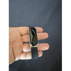 Ремешок для Xiaomi универсальный 3/4/5/6 силиконовый черный+серебро 2007-05-1