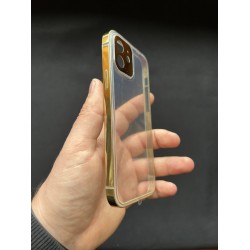 Чехол прозрачный c золотой с рамкой Iphone 12 2000-03-1