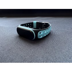 Ремешок силиконовый для Mi Band 5/6 черно-синий 2006-03-4