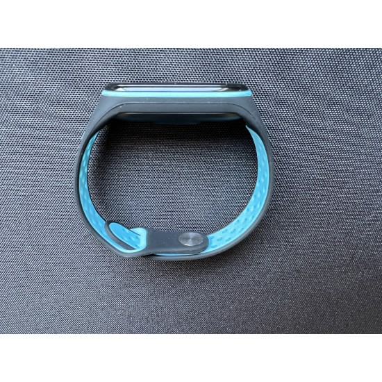 Ремешок силиконовый для часов Xiaomi Mi Band 3/4 черно-синий 2006-02-2 фото товара