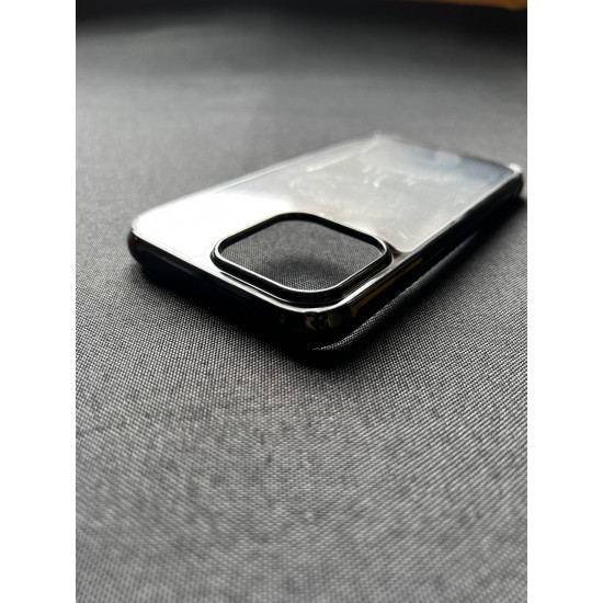 Силиконовый прозрачный чехол с черным ободком Iphone13 pro 2001-01-3 фото товара