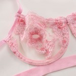 Комплект белья розовый с вышивкой 336-08 фото товара