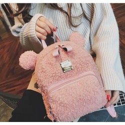 Рюкзак рожевий з вушками ведмідь 207-21
