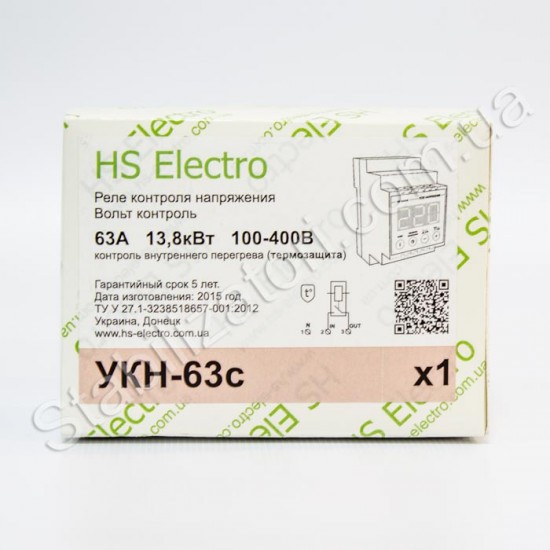 HS-Electro УКН-63с ( термозащита ) - реле напряжения фото товара