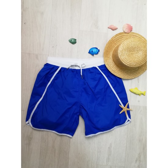 Шорты мужские пляжные длинные синие -163-04-1 фото товара