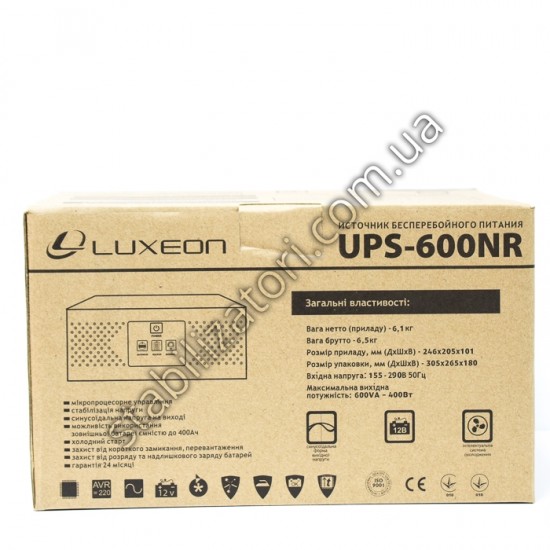 ИБП LUXEON UPS-600NR фото товара