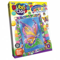 Набір для творчості Вітражна картина Bubble Clay 8063DT, 6 видів (Метелик)
