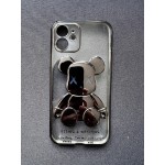 Чехол прозрачный с черным медведем Iphone 12, 2003-02-2 фото товару