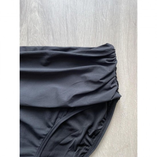 Плавки женские черные с драпировкой на животе - 114-04 фото товара