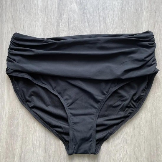 Плавки женские черные с драпировкой на животе - 114-04 фото товара