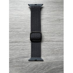 Ремешок Apple Watch нейлоновый плетеный эластичный темно-серый (42/44mm) 2004-02-3