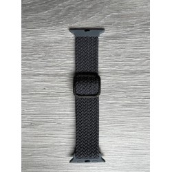 Ремешок Apple Watch нейлоновый плетеный эластичный темно-серый (42/44mm) 2004-02-3