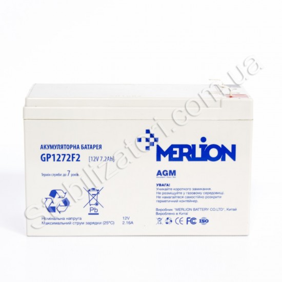 MERLION AGM GP1272F2 12 V 7,2 Ah фото товара