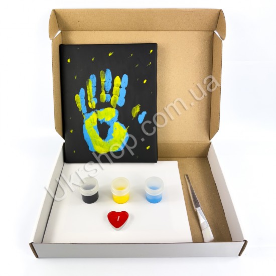Желто-Голубой – набор для создания отпечатков "Руки Влюбленных" / Подарок любимому / Подарочный набор фото товара