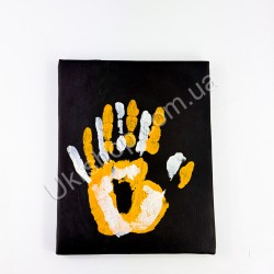 Срібно-золотий — набір для створення відбитків "Руки закоханих"  / Відбитки рук на полотні для закоханих / Подарунок коханому / Подарунковий набір