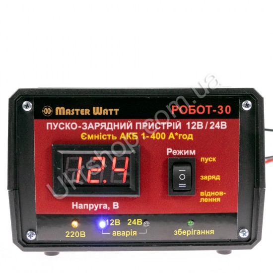 Зарядное устройство РОБОТ-30 Master Watt 1 - 400 А*ч 12/24В Цифровая индикация фото товару